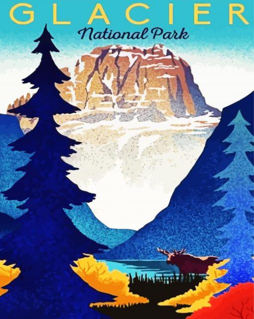 Glacier Montana Poster paint by numbers