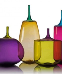 Colored Glassware Bottles paint by numbers