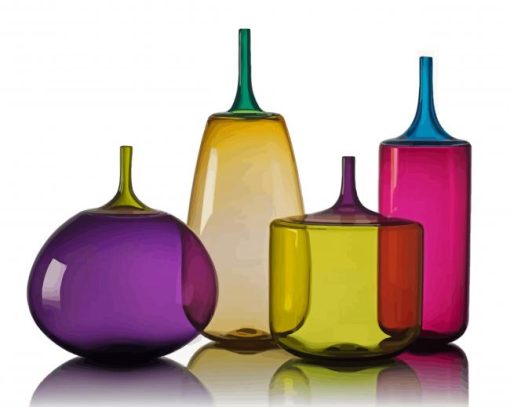 Colored Glassware Bottles paint by numbers