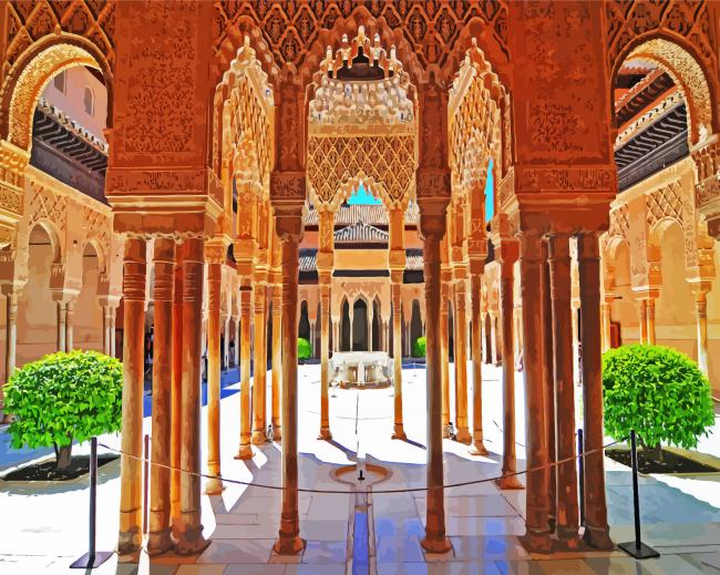 Alhambra Palace Building paint by numbers