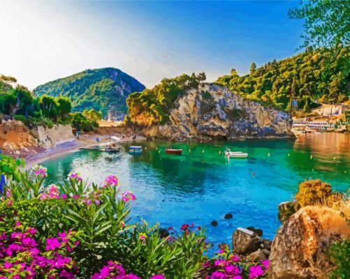 Corfu Island Seascape paint by numbers