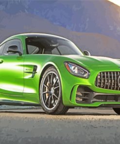 Green Mercedes Amg paint by numbers