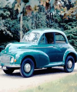 Green Morris Minor Car paint by numbers