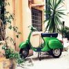 Green Vespa Scoter paint by numbers