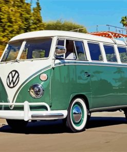 Green Volkswagen Combi paint by numbers