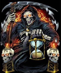 Grim Reaper With Hourglass paint by numbers