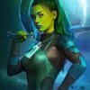 Gamora Character paint by numbers