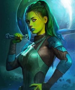 Gamora Character paint by numbers