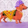 Gypsy Dachshund Dog paint by numbers