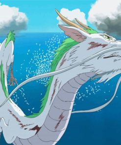 White Haku Dragon paint by numbers