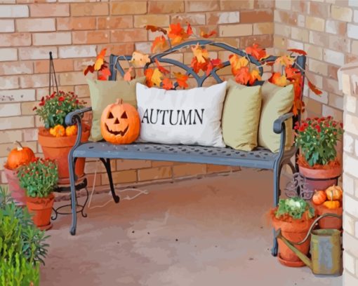 Halloween Bench paint by numbers