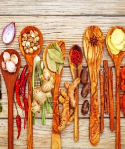 Wooden Spoons Of Herbs paint by numbers