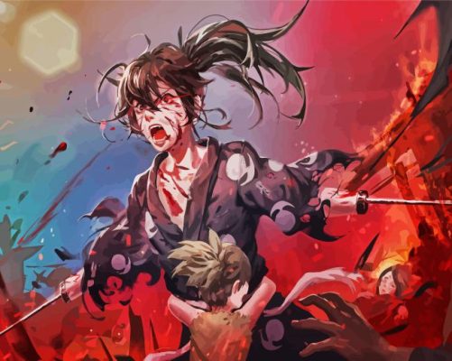 Angry Hyakkimaru paint by numbers