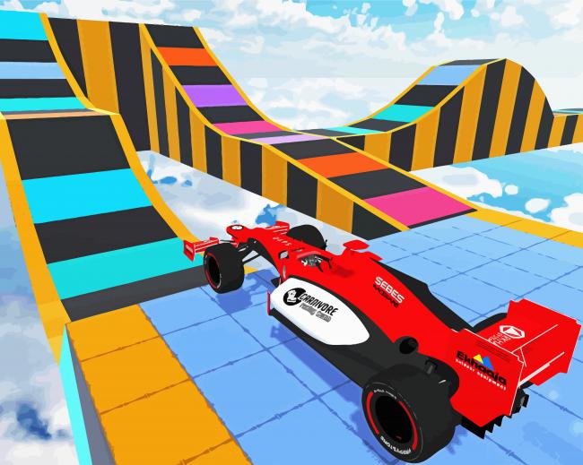 Illustration Formula One Car paint by numbers
