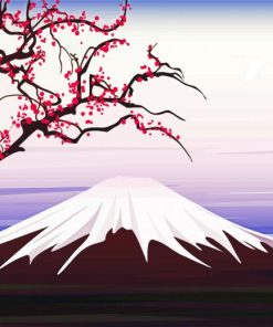 Illustration Mount Fuji paint by numbers