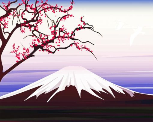 Illustration Mount Fuji paint by numbers