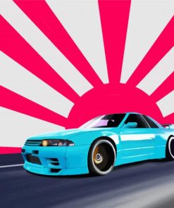 Illustration Nissan Car paint by numbers