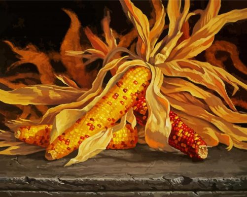 Indian Corn Art paint by numbers