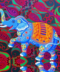 Happy Indian Elephant paint by numbers