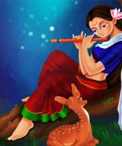 Indian Flute Player paint by numbers