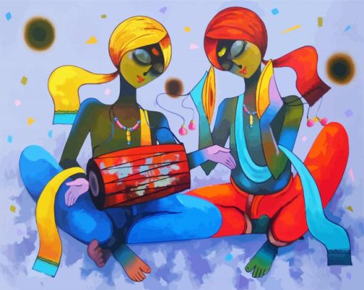 Indian Musicians Art paint by numbers