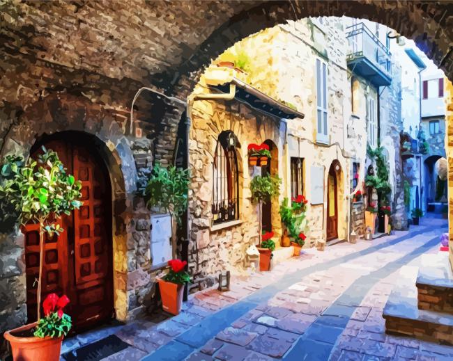 Beautiful Italian Street paint by numbers