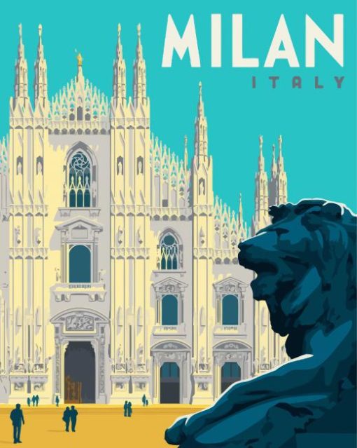 Italy Milan Poster paint by numbers