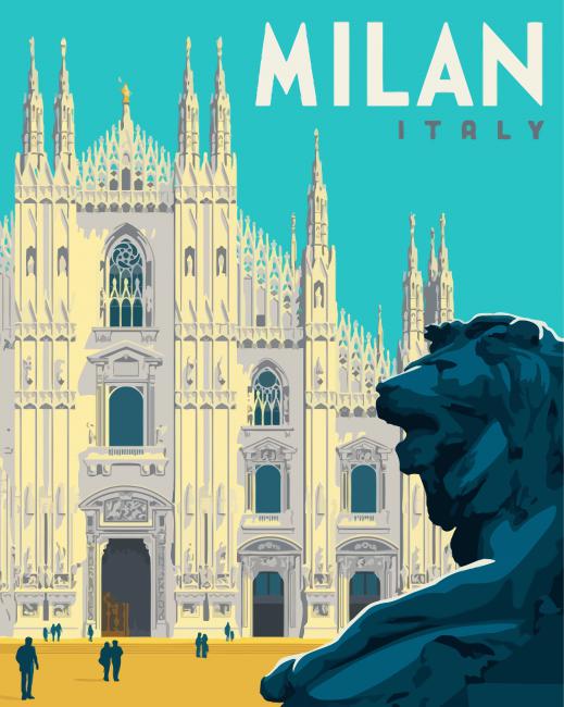 Italy Milan Poster paint by numbers