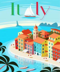 Italy Portofino Poster paint by numbers