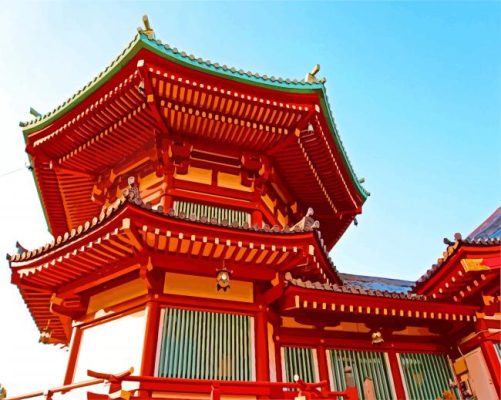 Aesthetic Japan Temple paint by numbers