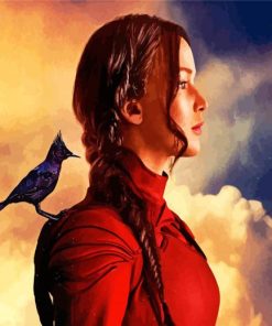 Katniss Everdeen With Bird paint by numbers