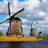 Windmills At Kinderdijk paint by numbers