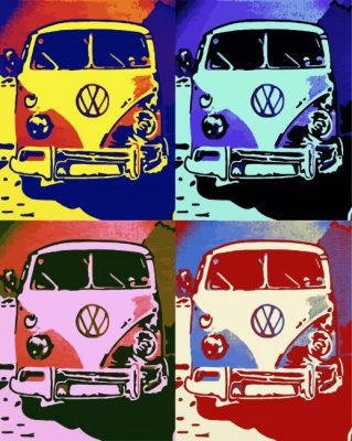 Kombi Volkswagen Pop Art paint by numbers