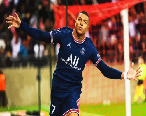 Kylian Mbappe Player paint by numbers