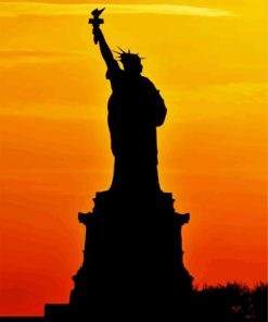 Liberty Statue Silhouette paint by numbers