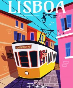 Tourist Tram Lisboa Poster paint by numbers