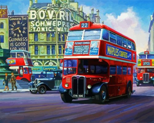 Aesthetic Bus In London paint by numbers
