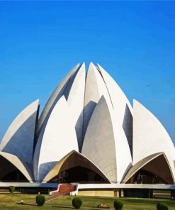 Lotus Temple Delhi paint by numbers