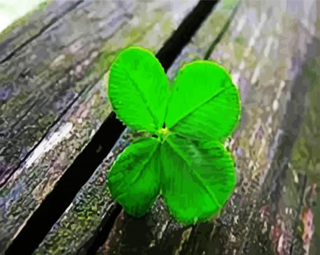 Green Lucky Plant paint by numbers