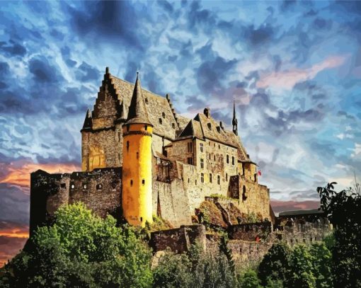 Vianden Castle Building paint by numbers