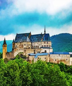 Aesthetic Castle In Vianden paint by numbers