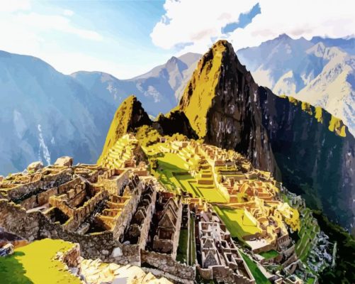Mahu Picchu Mountains paint by numbers