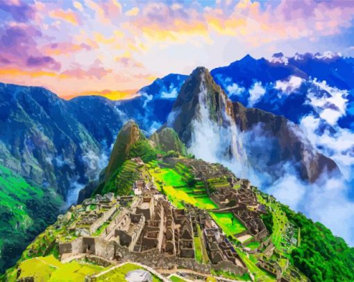 Landscape Mahu Picchu paint by numbers