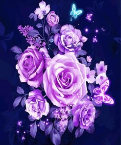 Magical Violet Roses paint by numbers