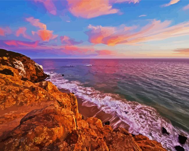 Wonderful Malibu Beach paint by numbers