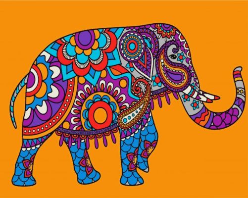 Mandala Elephant paint by numbers