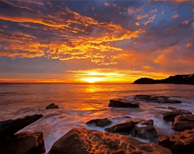 Manly Beach At Sunset paint by numbers