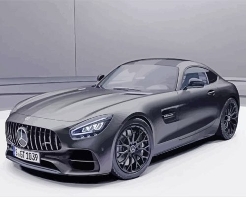 Grey Mercedes Amg Car paint by numbers