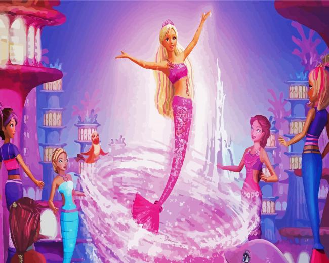 Mermaid Barbie paint by numbers