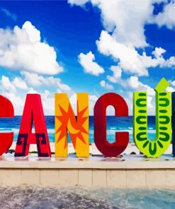 Cancun Beach Mexico paint by numbers